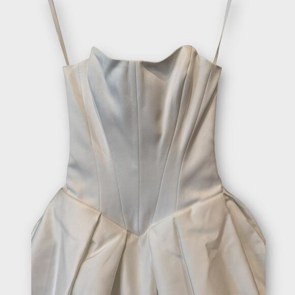 HOUSE OF CB Noele Bow Strapless Satin Mini Gown Size XS - Picture 9 of 16